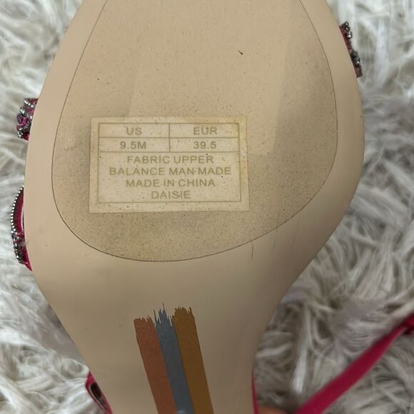 Sam Edelman Daisie Embellished Strappy High Heel Sandals in Fuchsia Satin sz 9.5 - Picture 14 of 14